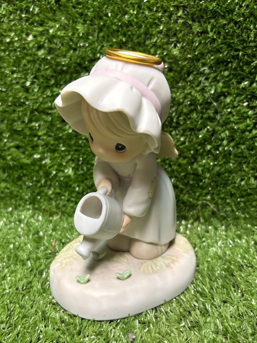 Precious Moments Angel Watering Can Figurine - White & Pink